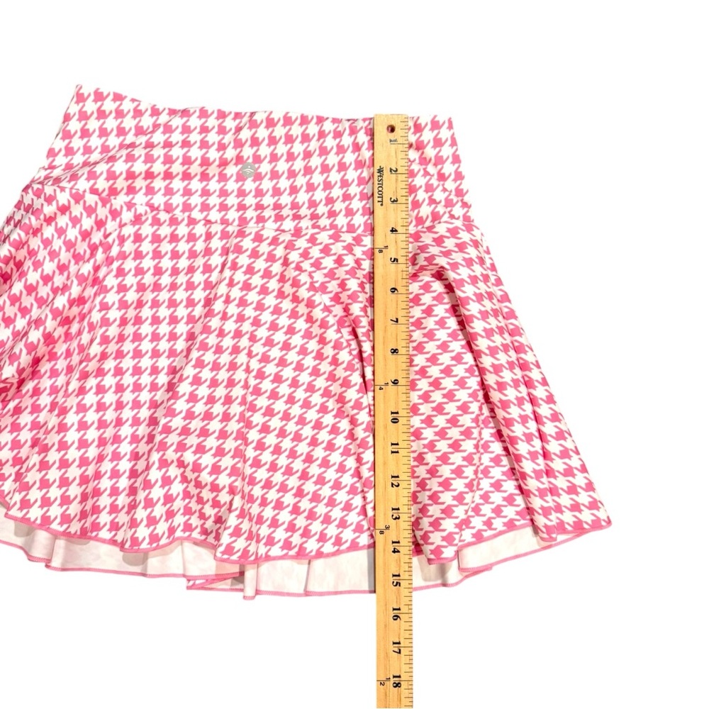 HALARA Pink Houndstooth Circle Skater Skirt - Picture 6 of 8